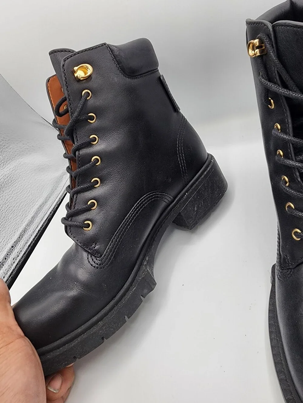 Coach Lorimer Leather Lace-Up Women’s Ankle Boots